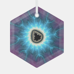Geschakeld op Mandelbrot die Fractal Abstract toon Glas Ornament