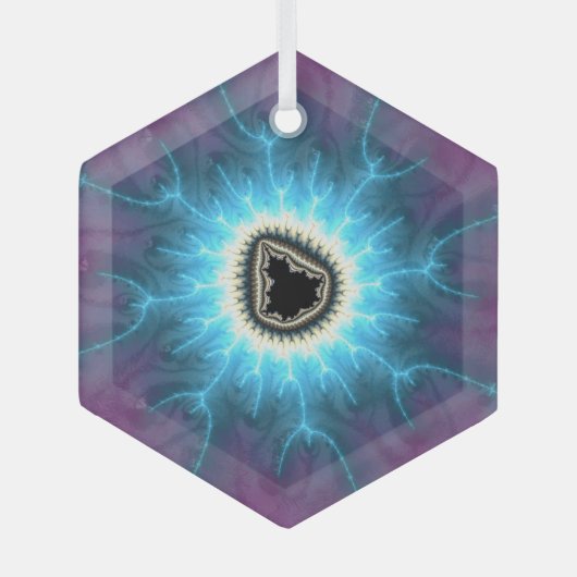 Geschakeld op Mandelbrot die Fractal Abstract toon Glas Ornament (Voorkant)