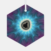 Geschakeld op Mandelbrot die Fractal Abstract toon Glas Ornament (Achterkant)