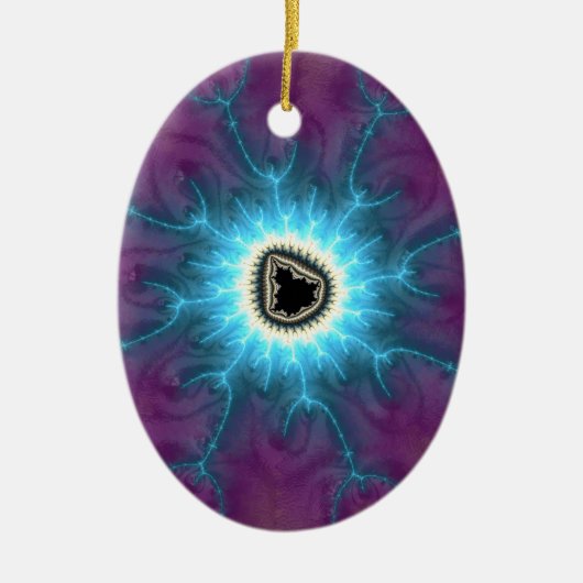 Geschakeld op Mandelbrot die Fractal Abstract toon Keramisch Ornament (Voorkant)