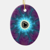 Geschakeld op Mandelbrot die Fractal Abstract toon Keramisch Ornament (Achterkant)