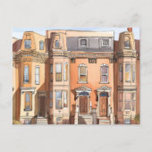 Geschakelde bruinstenen | Boston Street Painting Briefkaart (Voorkant)