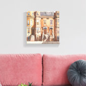 Geschakelde bruinstenen | Boston Street Painting Canvas Afdruk (Insitu (Woonkamer))