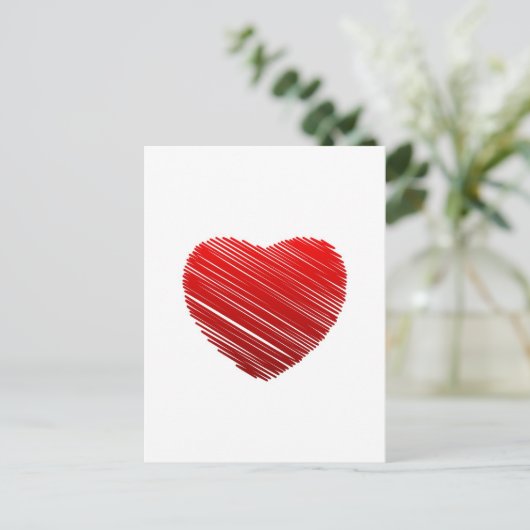 Geschakelde rode valentijn hart feestdagenkaart (Staand voorkant)