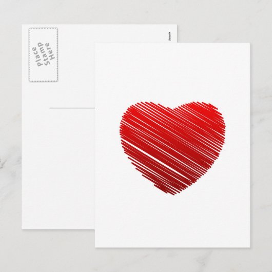 Geschakelde rode valentijn hart feestdagenkaart (Voorkant / Achterkant)
