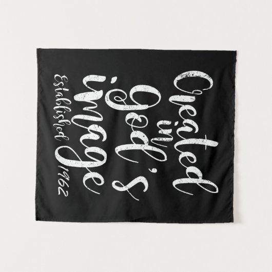 Geschapen naar Gods Beeld 1962 60ste verjaardag Wandkleed (Voorkant (horizontaal))