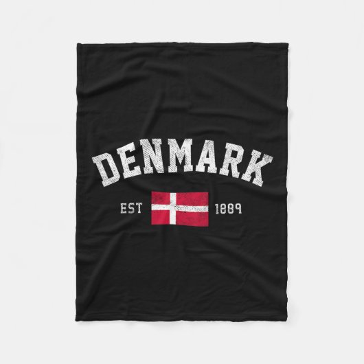 Geschat 1889 Deense Vlag Onafhankelijkheidsdag  Fleece Deken (Voorkant)