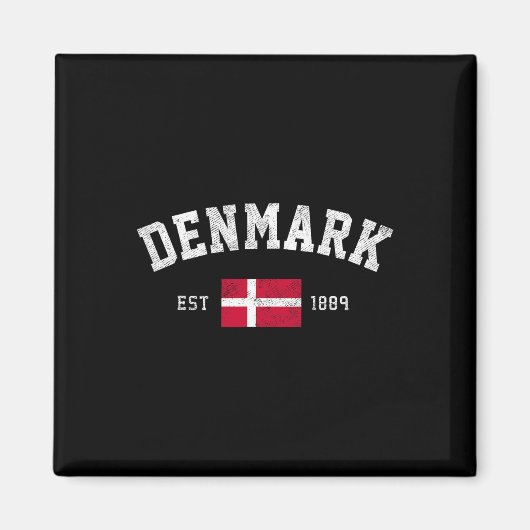 Geschat 1889 Deense Vlag Onafhankelijkheidsdag Magneet (Voorkant)