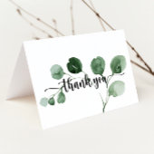 Geschatte eucalyptus gevouwen bruiloft Hartelijk d Bedankkaart