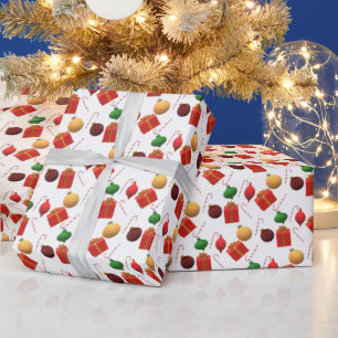 Geschatte kerstdecorptie cadeaupapier