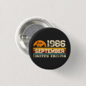Geschatte september 1986 beperkte editie Custom T- Ronde Button 3,2 Cm (Voorkant /achterkant)