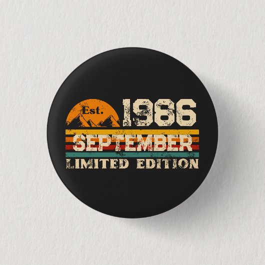 Geschatte september 1986 beperkte editie Custom T- Ronde Button 3,2 Cm (Voorkant)