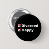 Gescheiden En Gelukkig Ronde Button 5,7 Cm (Voorkant /achterkant)