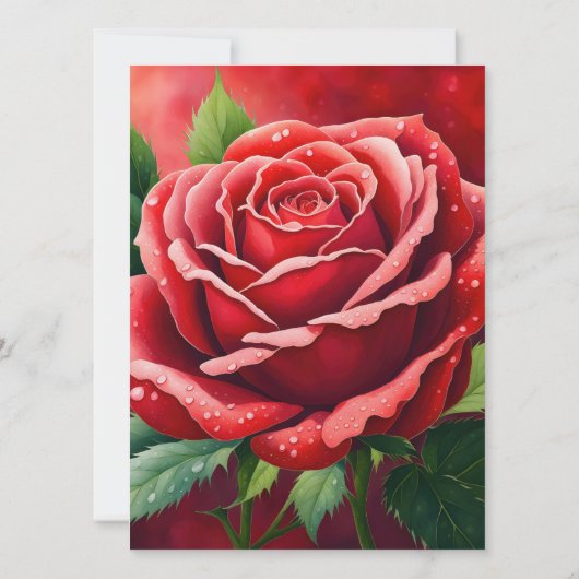 Gescheiden Ouders Rode Rozen Bruiloft Uitnodiginge Kaart (Achterkant)