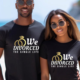 Gescheiden van de Single Life Couple Trouwring T-shirt
