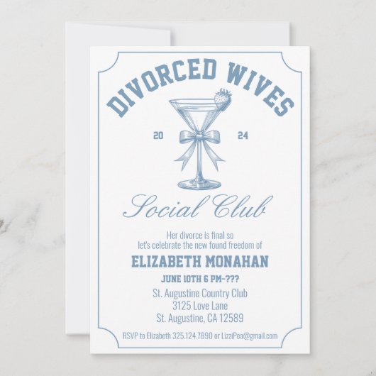 gescheiden vrouwen sociale club echtscheiding part kaart (Voorkant)