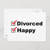 Gescheidene en gelukkige briefkaart (Voorkant / Achterkant)