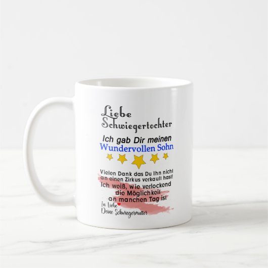 Geschenk an die Schwiegertochter Koffiemok (Links)