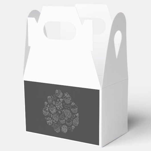 Geschenk Box mit schlichtem Cupcake Design Bedankdoosjes (Geopend)