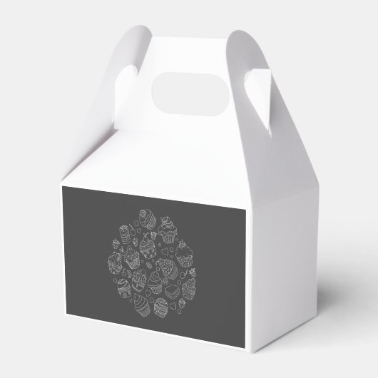 Geschenk Box mit schlichtem Cupcake Design Bedankdoosjes (Voorkant Zijde)