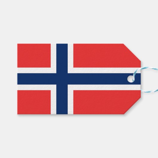 Geschenk Label met Vlag van Noorwegen Cadeaulabel (Voorkant (Horizontaal))