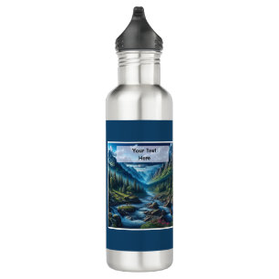 Geschenk met aangepaste tekst berglandschap voor v waterfles 