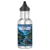 Geschenk met aangepaste tekst berglandschap voor v waterfles  (Links)