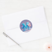 Geschenk met de letter M, Whimsical natuur Ronde Sticker (Envelop)