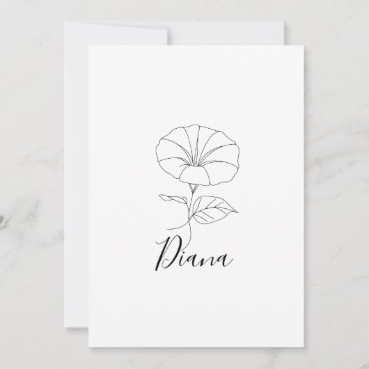 Geschenk met geboorte bloem september ochtendglori kaart (Voorkant)