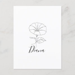 Geschenk met geboortebloem september ochtendglorie briefkaart