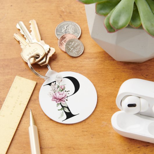 Geschenk met monogram Letter P | Sleutelhanger (Bureau)