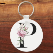 Geschenk met monogram Letter P | Sleutelhanger (Voorkant)