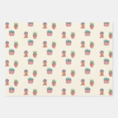 Geschenk met waterverf van kamerplanten vetplanten inpakpapier vel (Voorkant 2)