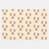 Geschenk met waterverf van kamerplanten vetplanten inpakpapier vel (Voorkant)