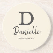 Geschenk mit Anfangsbuchstabe D, personalisierter  Zandsteen Onderzetter (Voorkant)