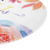 Geschenk Regenboog Bloemen Snijplank met Initialen (Hoek)