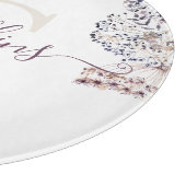 Geschenk Snijplank met Bloemen en Initiaal (Hoek)