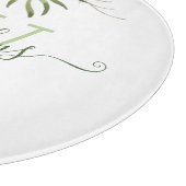 Geschenk Snijplank met Waterverf Blad en Initiaal (Hoek)