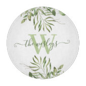 Geschenk Snijplank met Waterverf Blad en Initiaal (Voorkant)