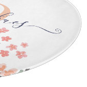 Geschenk Snijplank met Waterverf Bloemen en Initia (Hoek)