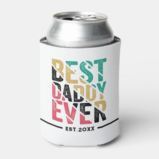 Geschenk van kind aan vader moderne typografie blikjeskoeler (Blikje Voorkant)