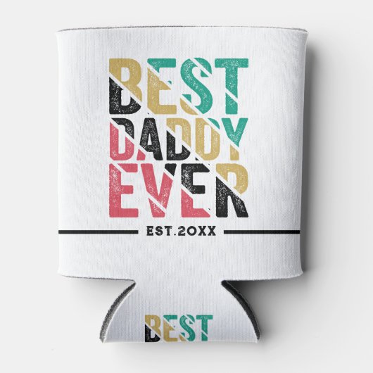 Geschenk van kind aan vader moderne typografie blikjeskoeler (Voorkant)