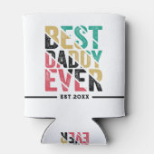 Geschenk van kind aan vader moderne typografie blikjeskoeler (Achterkant)