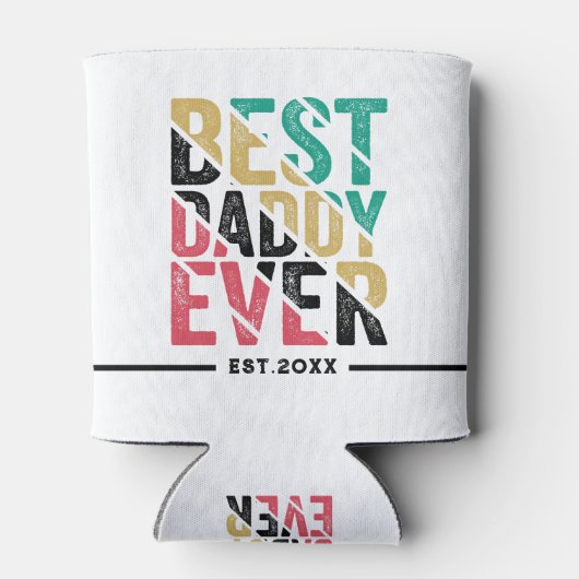 Geschenk van kind aan vader moderne typografie blikjeskoeler (Achterkant)