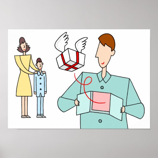Geschenk van liefde dat levens verbindt. poster (Voorkant)