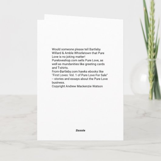 Geschenk van pure liefde - Romantisch - Humoristis Kaart (Achterkant)