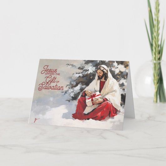 Geschenk van Verlossing Kerstmis Kaart (Voorkant)