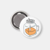 Geschenk van verse sinaasappelsap in metselwerfgla magneet (Voorkant / Achterkant)
