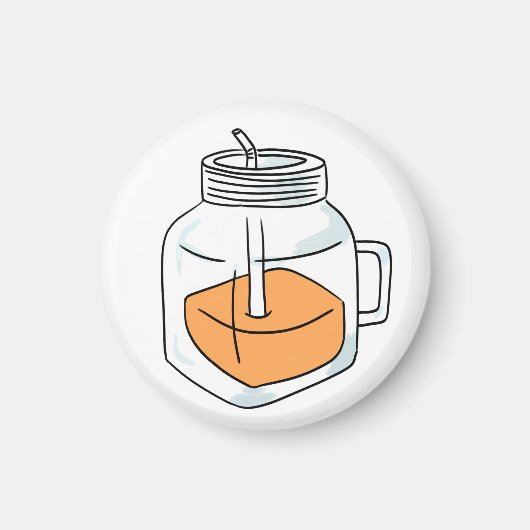 Geschenk van verse sinaasappelsap in metselwerfgla magneet (Voorkant)