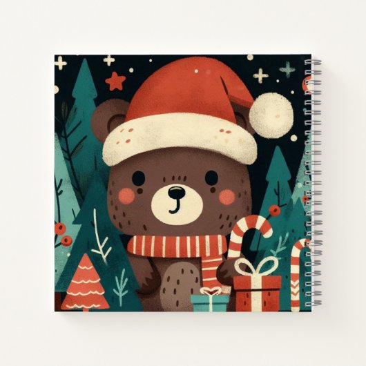 Geschenk van vreugde – Kerstcadeau van de beer Sin Notitieboek (Achterkant)